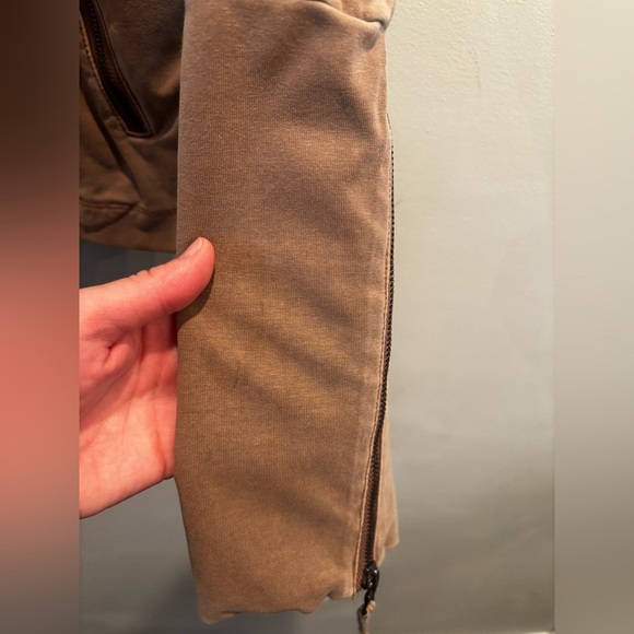 Stylish Women's Brown moto Jacket bodycon boho medium neutral pockets western - Picture 8 of 16